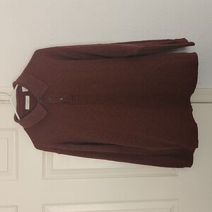 Turnbury Maroon Long Sleeved Polo Mens Shirt. Sz Large